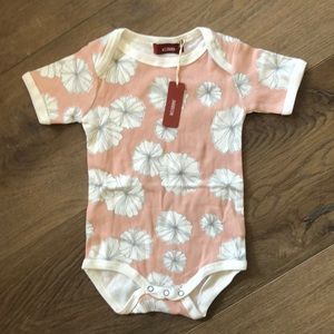 Milkbarn Infant Baby Girl One Piece Pink Floral Organic Cotton 6-12 Months NWT